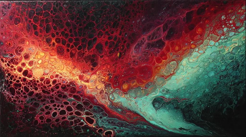 abstract painting of boiling water